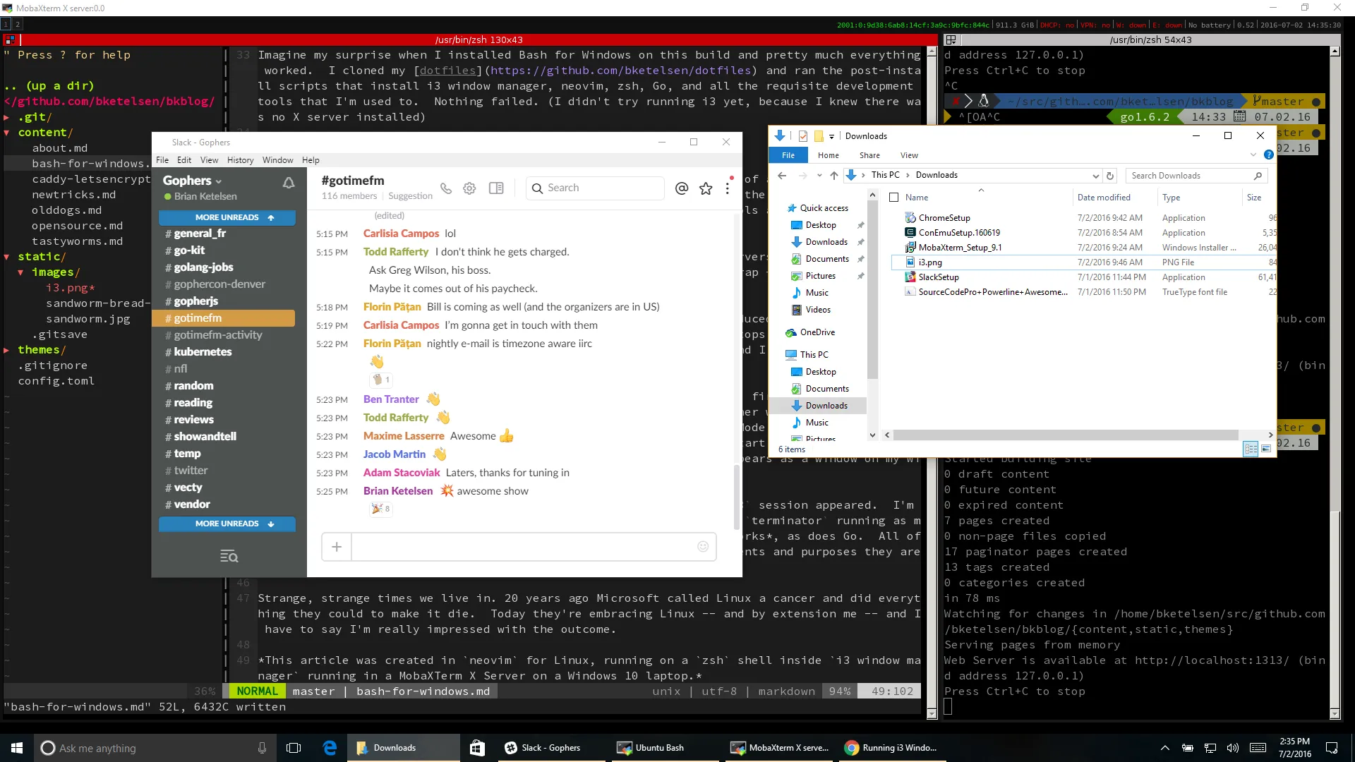 i3 behind Windows